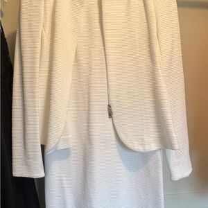 Emporio Armani Textured White Dress with Blazer